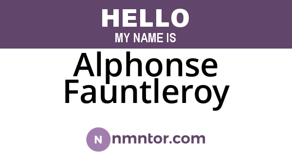 Alphonse Fauntleroy