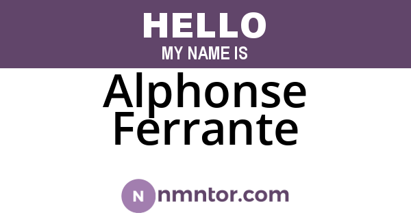 Alphonse Ferrante