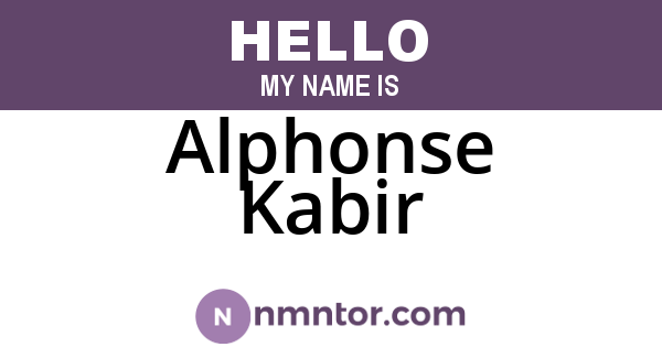 Alphonse Kabir