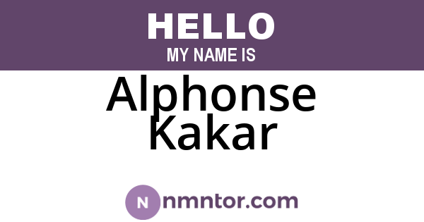 Alphonse Kakar