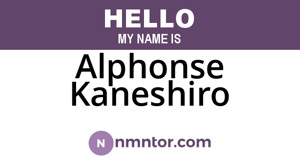 Alphonse Kaneshiro