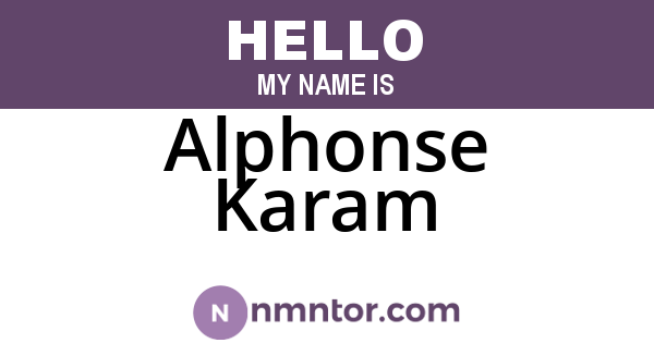 Alphonse Karam