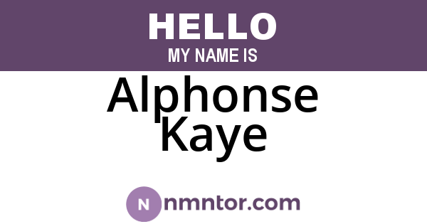 Alphonse Kaye