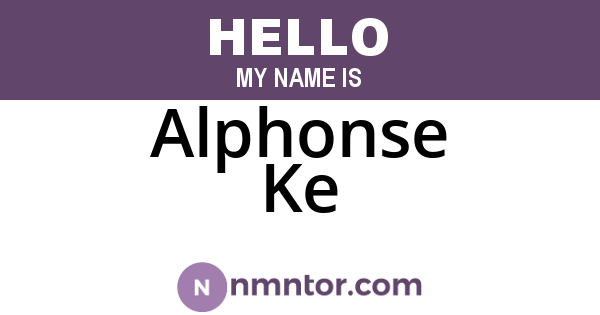 Alphonse Ke
