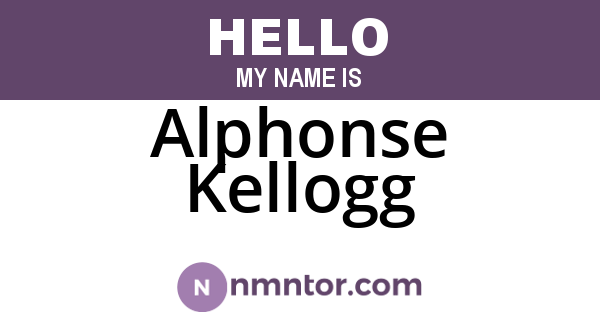 Alphonse Kellogg