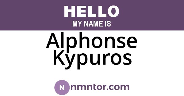 Alphonse Kypuros
