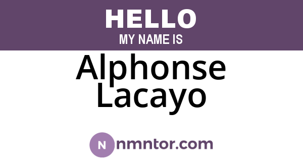 Alphonse Lacayo