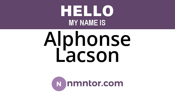 Alphonse Lacson