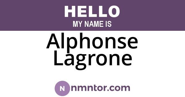 Alphonse Lagrone