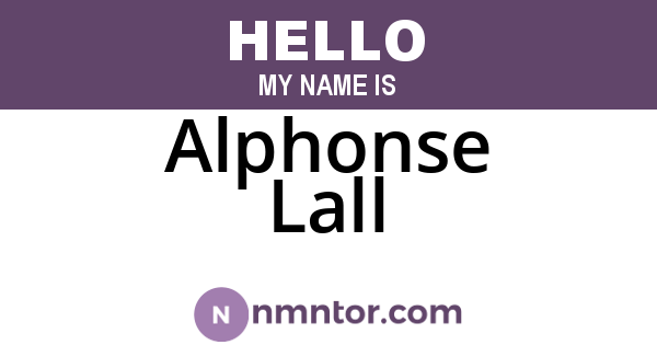 Alphonse Lall