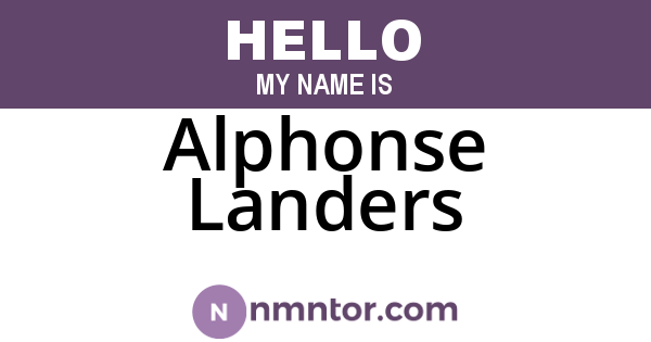 Alphonse Landers