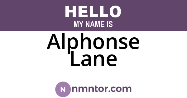 Alphonse Lane