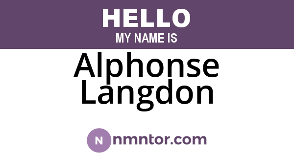 Alphonse Langdon