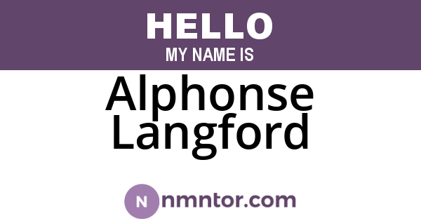 Alphonse Langford