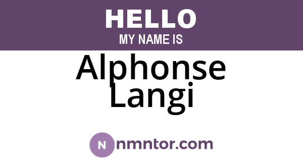 Alphonse Langi