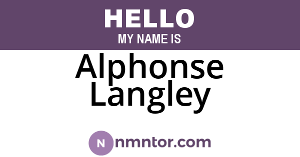 Alphonse Langley