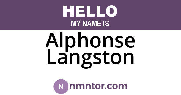 Alphonse Langston