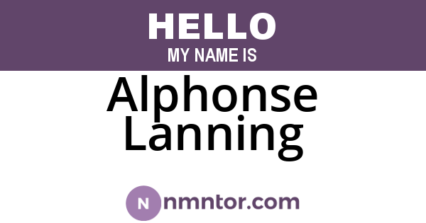 Alphonse Lanning