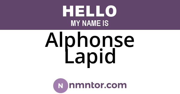 Alphonse Lapid