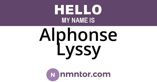 Alphonse Lyssy