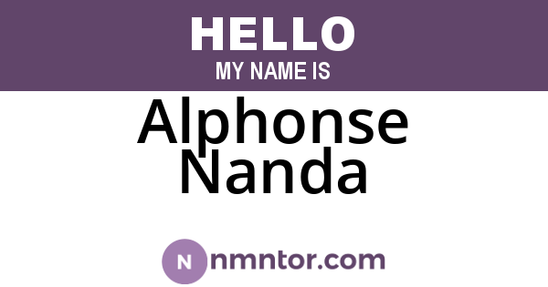 Alphonse Nanda
