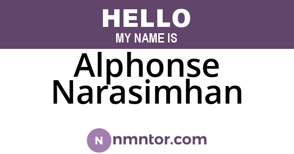 Alphonse Narasimhan