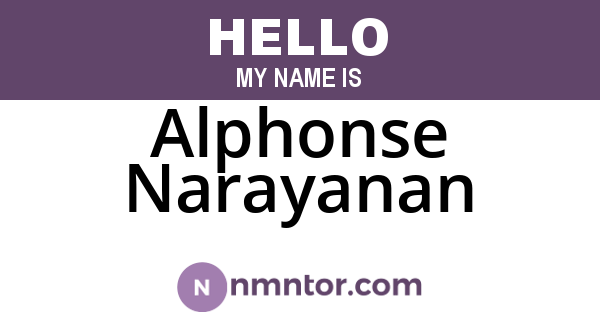 Alphonse Narayanan