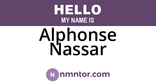 Alphonse Nassar