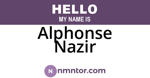 Alphonse Nazir