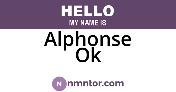 Alphonse Ok