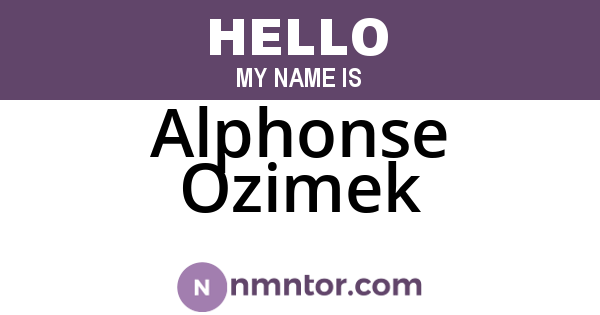 Alphonse Ozimek