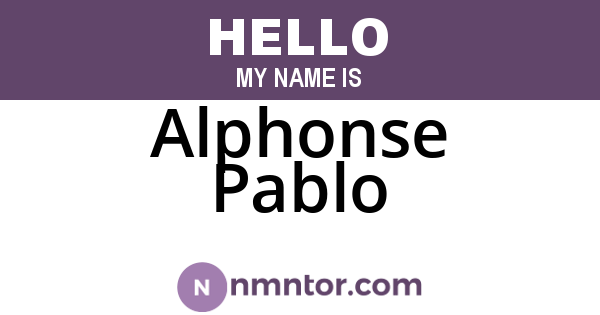 Alphonse Pablo