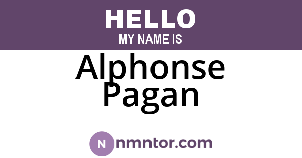 Alphonse Pagan