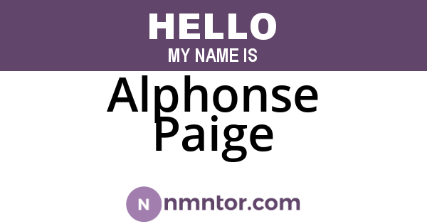 Alphonse Paige