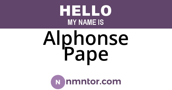 Alphonse Pape
