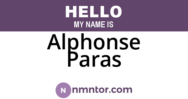 Alphonse Paras