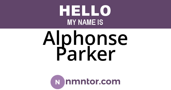 Alphonse Parker
