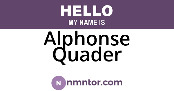 Alphonse Quader