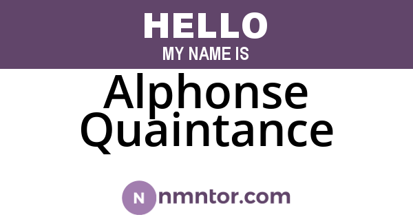 Alphonse Quaintance