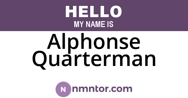 Alphonse Quarterman