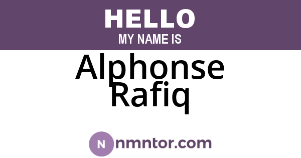 Alphonse Rafiq