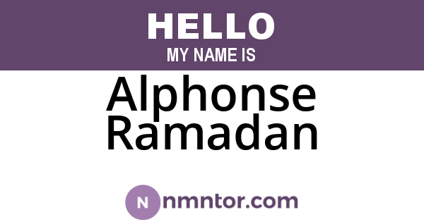 Alphonse Ramadan