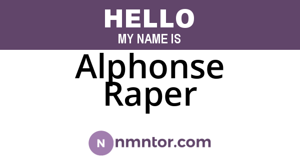 Alphonse Raper