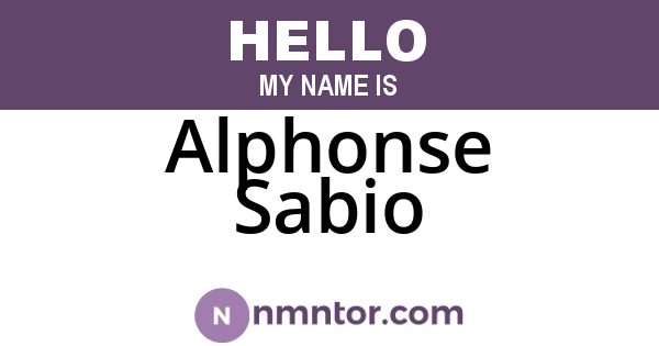 Alphonse Sabio