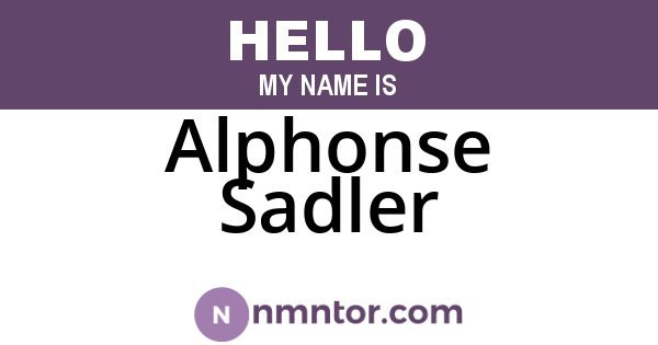 Alphonse Sadler