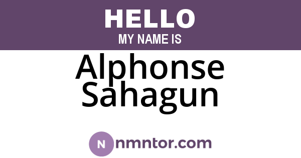 Alphonse Sahagun