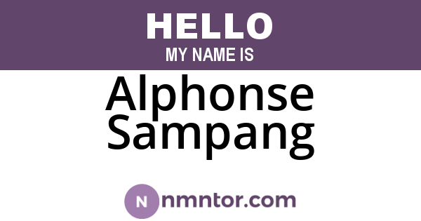 Alphonse Sampang