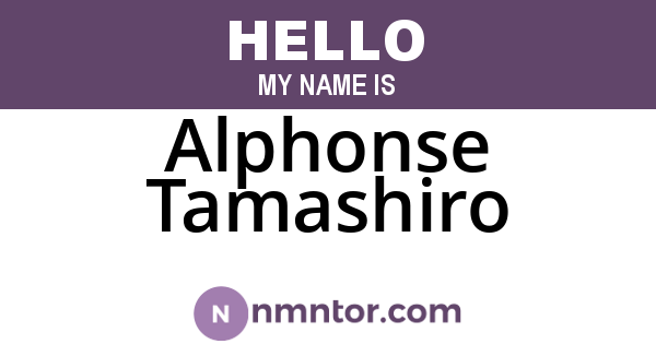 Alphonse Tamashiro