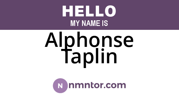 Alphonse Taplin
