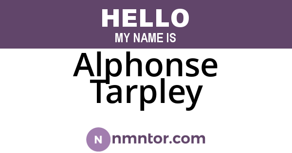 Alphonse Tarpley